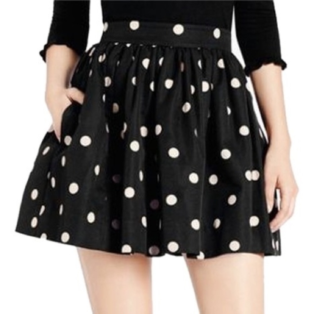 Kate Spade ♠️ Deco Dot Coreen Pleated Mini Circle Skirt, Size 6